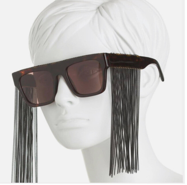 BRAND NEW-DISCONTINUED STELLA MCCARTNEY GOLD CHAIN AVANA-AVANA-BROWN SUNGLASSES Stella McCartney SC0065S Sunglasses | FREE Shipping - SOLD OUT main image 3