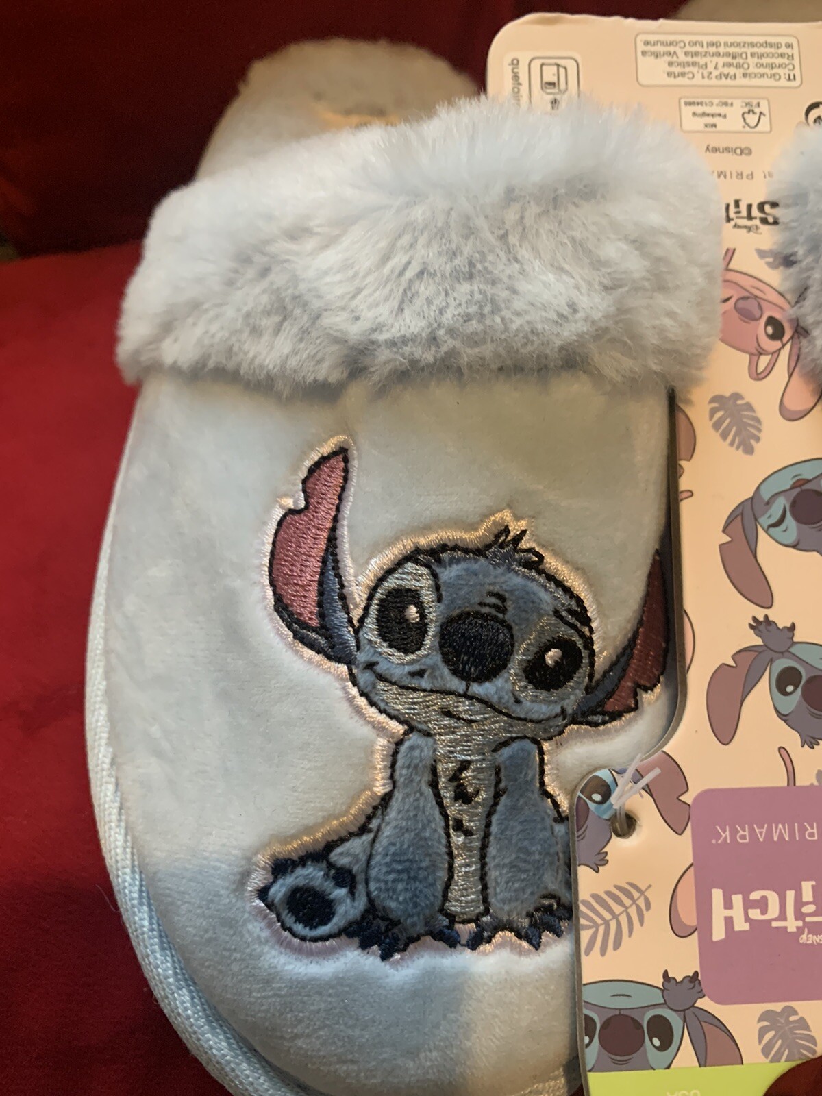 SAOLA Pantofole Disney Lilo & Stitch morbide comode blu soffici suola rigida taglia 3 nuove