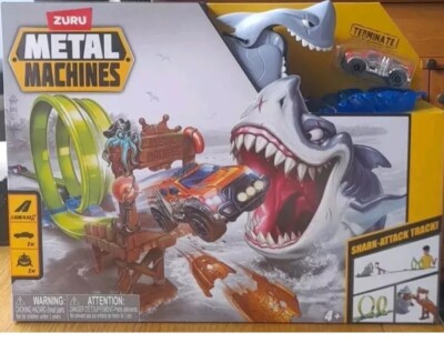 Zuru Metal Machines Trackset Diecast Cars Shark Attack Building