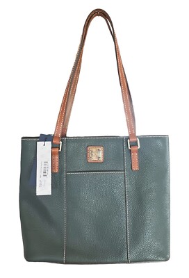 Dooney & Bourke Small Lexington Shopper Shoulder Purse Bag Green Leather R342 HT