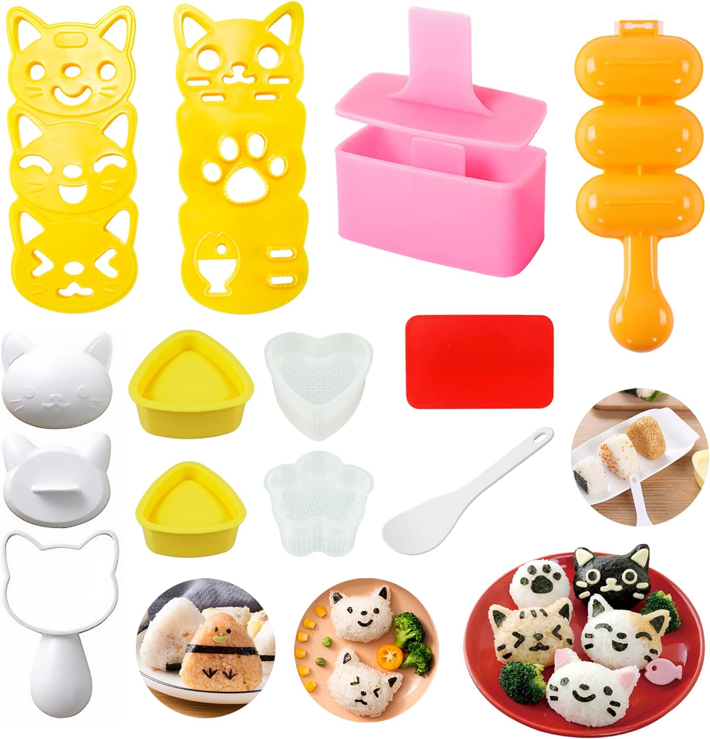 Cute Cat Rice Ball Sushi Mold for Kids - Musubi Maker Press