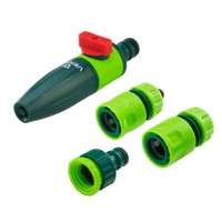 4 Tlg.SpritzdüSe Gartenschlauch Schnellkupplung Adapter Verbinder Set 1/2 Zoll