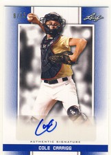 COLE CARRIGG 2019 Leaf Perfect Game PG National Showcase Blue AUTO /15 ROCKIES