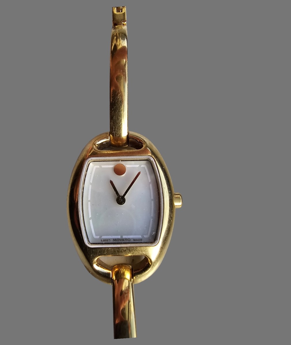 Movado Miri (0606608 Mother of Pearl Dial Gold Tone Women's Oval