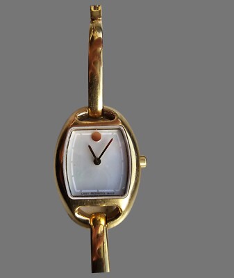 Movado Miri (0606608 Mother of Pearl Dial Gold Tone Women's Oval