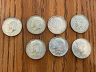 7 Kennedy 40% Silver Half Dollars- Nice Condition!