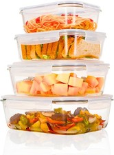 Magnificent 4-Pack Large glass food storage containers with Lids | 2700ml | 226