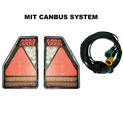 2x 5-functional LED Rückleuchte Anhänger Bajonet LED Control Box Canbus Kabel 9m