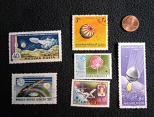 OUTER SPACE Lot Vintage Stamps  Free Shipping [inv#918] Spacecraft