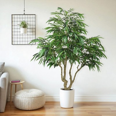 7FT Artificial willow Tree, Indoor Faux slik Greenery Plant for Home, Apartment