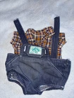 Vintage Cabbage Patch Kids/Doll Clothing  Jean Short Overalls (154)