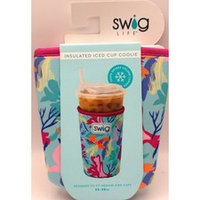 Swig Life Floral Iced Cup Coolie Insulated Sleeve with Hand Strap 22-28oz 628402