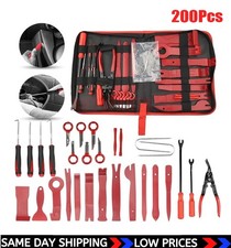 200pcs Steel Car Door Panel Clips Repair Tool Kit Disassembly Metal Pry Tool Set
