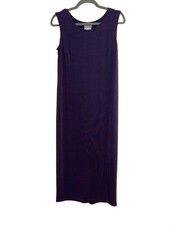 R&M Richards Women's Size 10 Purple Maxi Dress Knit Sleeveless USA Made Casual