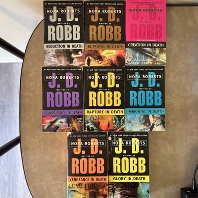 Nora Robert s  In Death  Set of 8 Paperback books by Nora Roberts As J.D. Robb