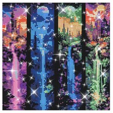 Moon Castle Waterfall 5D Diamond Painting Kit 13.8x13.8" DIY Wall Art Home Decor