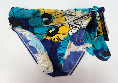 Be Creative Swim Bottoms Sz 10 Blue Yellow Black Floral Hipster