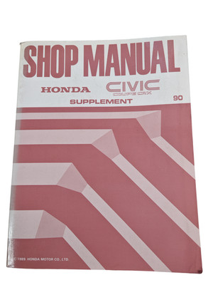 Honda Civic Coupe CRX Nachtrag 1990 90 Werkstatthandbuch Erstausgabe