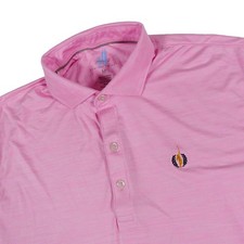 Johnnie-O Bears Club Performance Stretch Pink Golf Polo Shirt Men's Medium