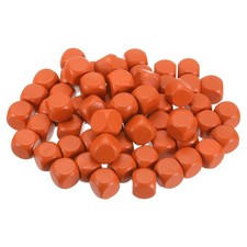 14mm Blank Wooden Dice, 50 Pack Unfinished Wood Cube Blocks, Dark Orange
