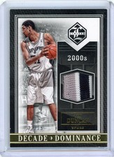 2015-16 Panini Limited #10 Tim Duncan Decade Dominance Materials Prime /25 Spurs