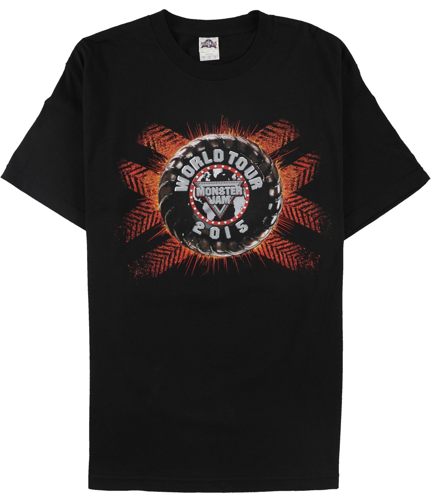 Футболка с графическим изображением Alstyle Mens World Tour 2015 черная большого размера 2890₽