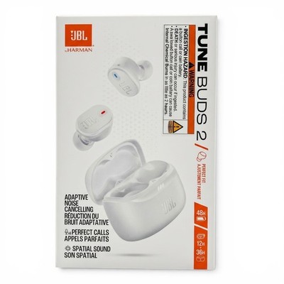 JBL Tune Buds 2 True Wireless Earbuds ANC Spatial Sound White NEW FAST SHIP