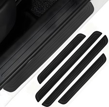 4 piezas de goma para Volkswagen negro coche SUV puerta rasguño umbral peldaño cubierta accesorios