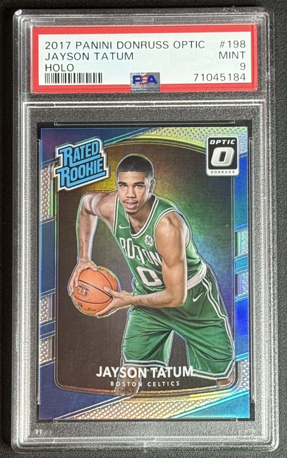 Jayson Tatum 2017-18 Donruss Optic Holo Rated Rookie RC #198 PSA 9 Mint
