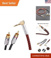 Audiophile High Purity Copper Audio Cable 3.5mm Male to 2 RCA/Phono Male Audi...
