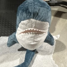 IKEA Shark Plush Toy Medium Size Blue White Soft Toy Stuffed Animal