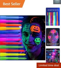Easy-Apply Glow Face Paint Kits - 12 Color Set for All Skin Types  Easy Cleanup
