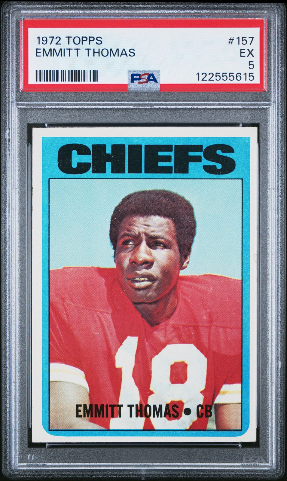 1972 TOPPS #157 EMMITT THOMAS ROOKIE RC PSA 5
