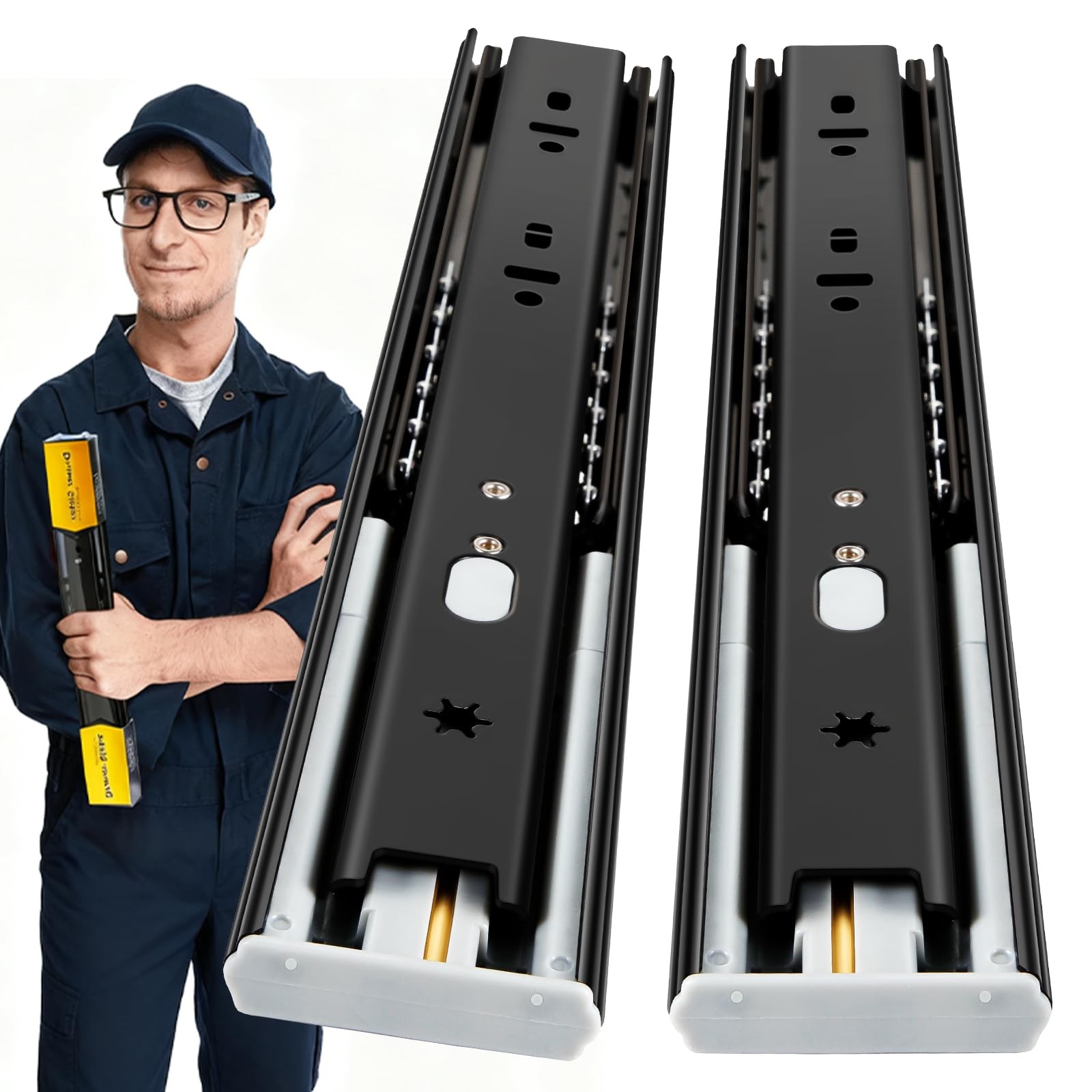 Full Extension Metal Rails 18in Heavy Du