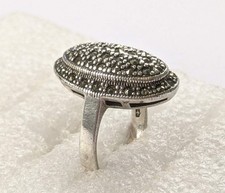 Vintage ring sterling silver 925 Size 9 Weight 8.14 g. Marcasite.