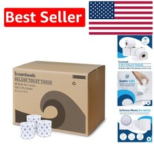 Septic Safe 2-Ply Toilet Paper - 96 Rolls, Ideal for Commercial Use, 500 Sheets