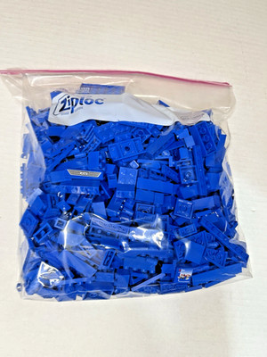Blue LEGO Bricks and Pieces - Assorted Lot - 1.69 pounds