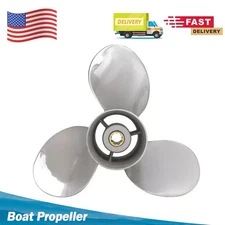 9.25 x 12 Stainless Boat Propeller Fit Yamaha Engines 9.9-20HP 8 Spline Tooth,RH