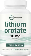 Lithium Orotate 10Mg, 240 Veggie Capsules | Highly Bioavailable | Elemental | Do