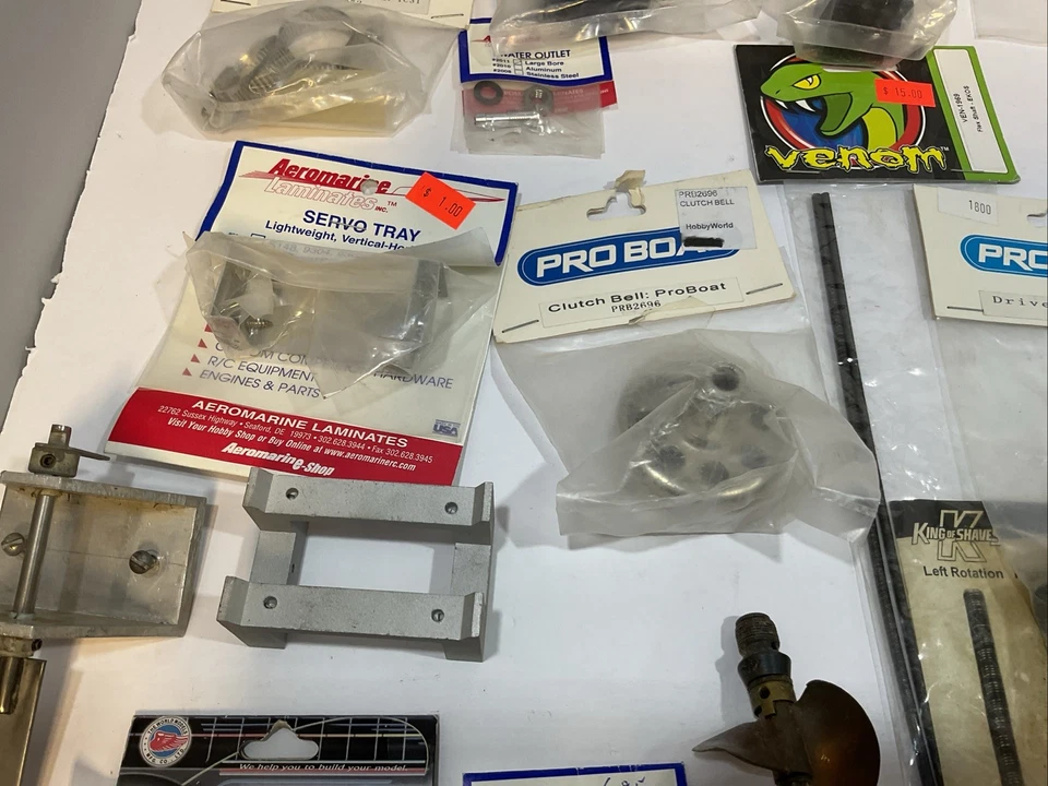 Lot of R/C Boat Parts - ProBoat, Prather, Screws, Fasteners, Rudder, etc - Image 3 of 4