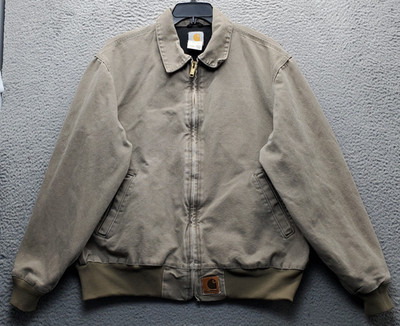 Carhartt Santa FE Jacket Mens Large Brown Workwear Fade Grunge Y2K