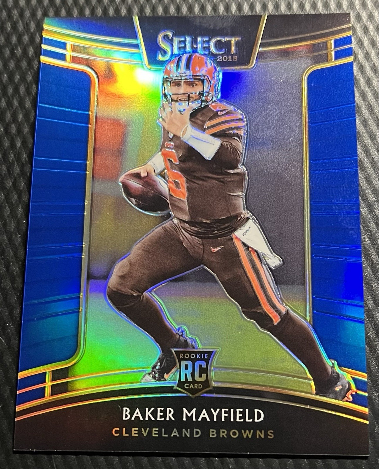 2018 Baker Mayfield Browns 133/175 Panini Select Blue Prizm Rookie Card #30