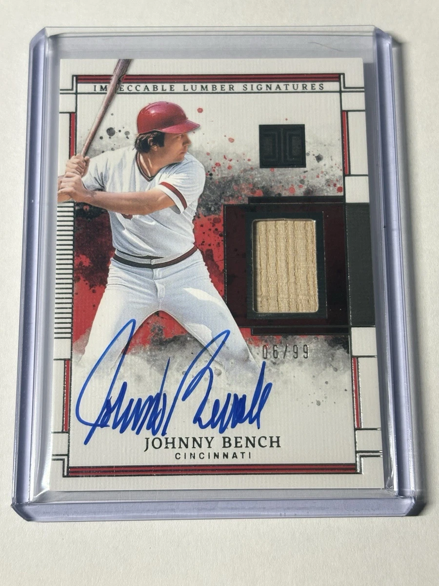 Panini Johnny Bench Autographed Baseball Sports Trading Cards