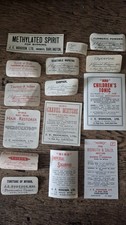 15 Victorian/early 20th century Pharmacy labels from Darlington  chemist shop.