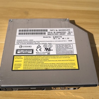 Panasonic UJDA770 IDE Internal Laptop CD-R/RW DVD-ROM Drive Silver G8CC0002J220