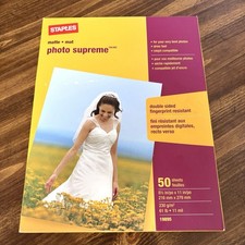 Staples Photo Supreme Paper, 8 1/2" x 11", Double Sided Matte 50 Pack,Sealed