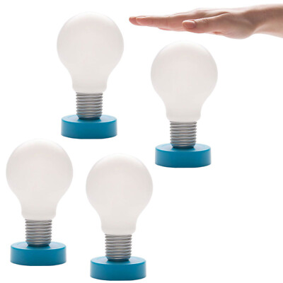 4x LED Batterie Tischlampe Glühbirne Tischleuchte Nachttischlampe Druck Lampe