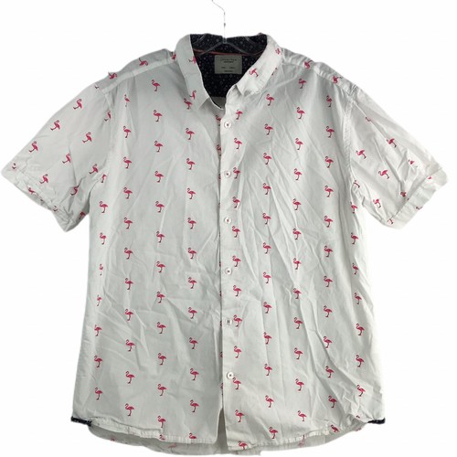 Level Ten Mens White Flamingo Button 