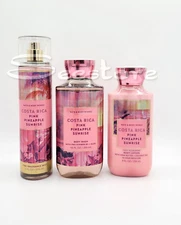 Bath & Body Works Pink Pineapple Sunrise Body Mist Shower Gel & Lotion Set of 3