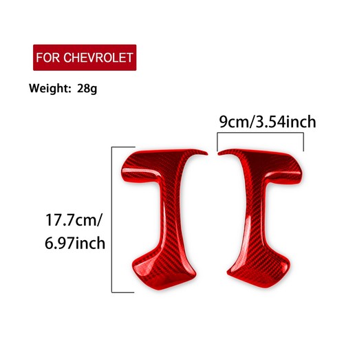Red Dry Carbon Fiber Steering Wheel Panel Cover For Silverado/Tahoe/Sierra/H2 - Picture 7 of 9